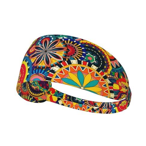 عصابة رأس مرنة للتمرين من Native American Boho للنساء والرجال، عصابات رأس واسعة للنساء عصابات رأس رياضية - رباط شعر رياضي مرن أنيق للياقة اليوغا in Kuwait