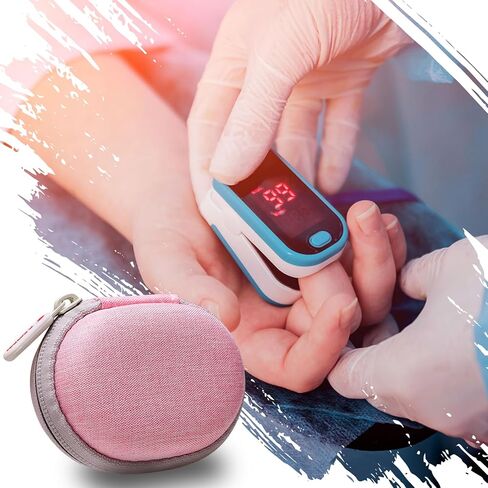 حافظة XANAD لمقياس التأكسج النبضي لـ Zacurate، Innovo، Vibeat، iHealth، Santamedical، مقياس التأكسج النبضي للأطفال، مراقب تشبع الأكسجين في الدم، حافظة فقط (وردي) in Kuwait