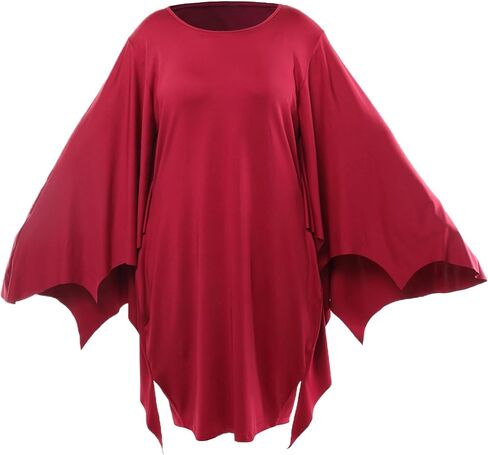 Womens Plus Size Bat Wing Sleeves T Shirt Dress Casual Flowy Tunics Tops Scoop Collar Tees Halloween Cosplay Dresses in Saudi Arabia