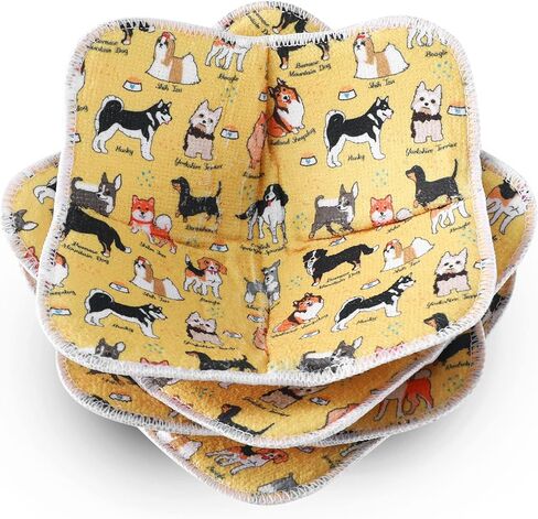 Cunhill Microwave Bowl Holders 4 Pcs Bowl Potholders Hot Holder Multipurpose Hot Heat Proof Plate Holder Pot Holders for Kitchen Supplies(Dog Style, Yellow) in Saudi Arabia