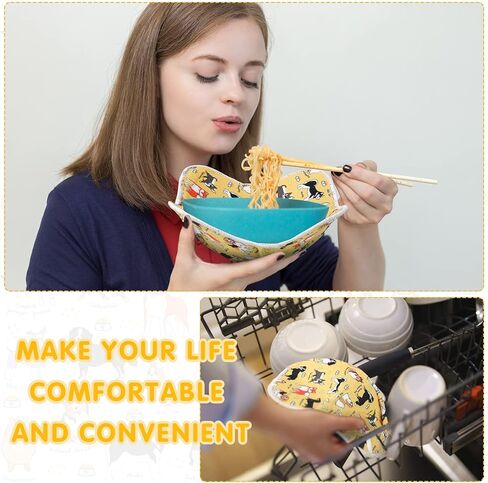 Cunhill Microwave Bowl Holders 4 Pcs Bowl Potholders Hot Holder Multipurpose Hot Heat Proof Plate Holder Pot Holders for Kitchen Supplies(Dog Style, Yellow) in Saudi Arabia