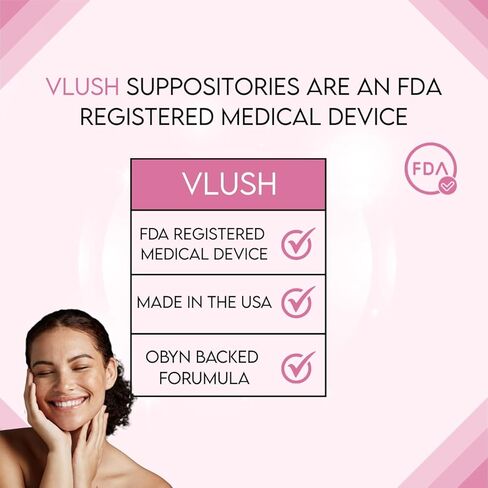 تحاميل مرطبة مهبلية من VLUSH - ترطيب عميق مع حمض الهيالورونيك لجفاف المهبل ودعم انقطاع الطمث والراحة اليومية، مصنوعة في منشأة مسجلة لدى إدارة الغذاء والدواء - خالية من الهرمونات (10 قطع) in Kuwait