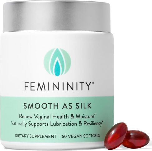 Femininity Smooth as Silk 30-Day Starter Kit for Vaginal Dryness (60 Softgels & Refillable Glass Jar) – Sea Buckthorn Oil with 365mg Omega 7 + Omega 3 and Omega 9 in Saudi Arabia