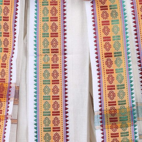 مجموعة مناشف PRAKASAM COTTON الرجالية المتوافقة مع Panchakacham الجاهزة (جاهزة للارتداء) مع جيب - مقاس حر (أبيض فاتح) in Kuwait