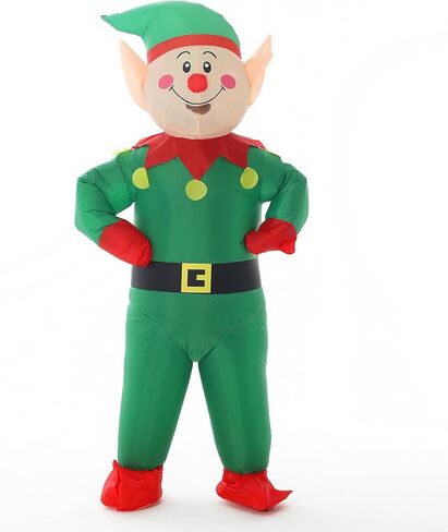 Blow Up Elf Inflatable Costume Inflatable Christmas Elf Costume Adult For Party Cosplay Halloween Christmas in Saudi Arabia