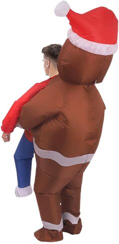 Inflatable Gingerbread Man Costume Christmas Blow Up Costume Adult Inflatable Suit Gingerbread Man for Party in Saudi Arabia