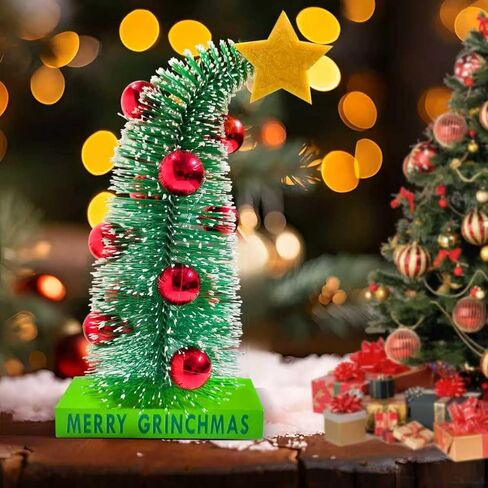 Mini Tabletop Christmas Tree, Bendable Mini Christmas Tree Small Decor Farmhouse Standing for Home Office Tabletop Decoration in Saudi Arabia
