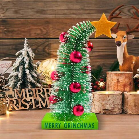 Mini Tabletop Christmas Tree, Bendable Mini Christmas Tree Small Decor Farmhouse Standing for Home Office Tabletop Decoration in Saudi Arabia