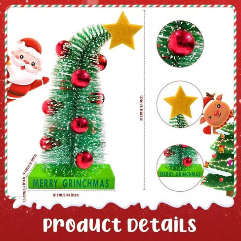 Mini Tabletop Christmas Tree, Bendable Mini Christmas Tree Small Decor Farmhouse Standing for Home Office Tabletop Decoration in Saudi Arabia