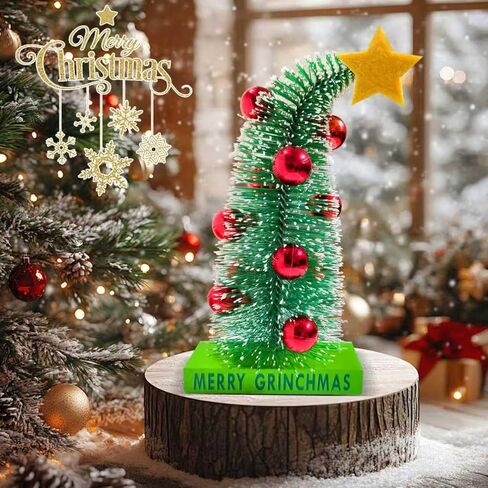 Mini Tabletop Christmas Tree, Bendable Mini Christmas Tree Small Decor Farmhouse Standing for Home Office Tabletop Decoration in Saudi Arabia