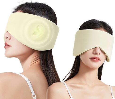 Reversible Warm & Cool Sleep Mask Wrap-Around Blackout Eye Masks for Side Sleepers Adjustable Unisex Eye Cover for Travel Office & Rest Purple in Saudi Arabia