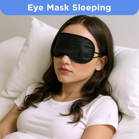 20Pcs Eye Mask Sleep Masks Bulk Blindfolds for Party Games with Adjustable Strap and Nose Pad for Women Men Kids, Black Blindfold for Kids in Saudi Arabia