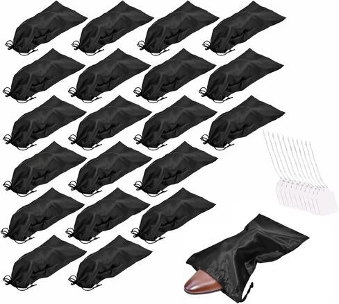 GONGKANGYUAN 4 عبوات من حقائب الأحذية للسفر من قماش الساتان حقيبة أحذية مع رباط للرجال والنساء أثناء السفر لتخزين الأحذية in Kuwait