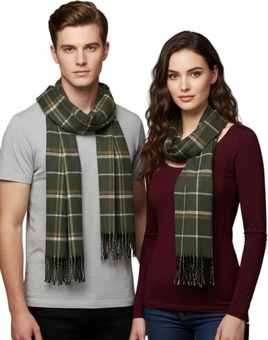 PASKMLNA Ultra-Soft Winter Scarf – Classic Style with Tassel Fringe for Men & Women in Saudi Arabia