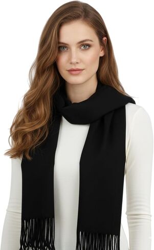 PASKMLNA Ultra-Soft Winter Scarf – Classic Style with Tassel Fringe for Men & Women in Saudi Arabia