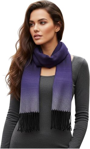 PASKMLNA Ultra-Soft Winter Scarf – Classic Style with Tassel Fringe for Men & Women in Saudi Arabia