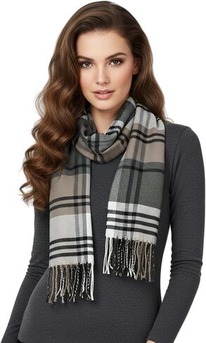 PASKMLNA Ultra-Soft Winter Scarf – Classic Style with Tassel Fringe for Men & Women in Saudi Arabia