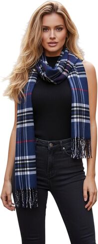 PASKMLNA Ultra-Soft Winter Scarf – Classic Style with Tassel Fringe for Men & Women in Saudi Arabia