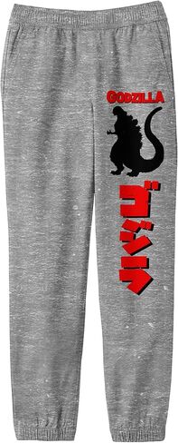 Godzilla Classic Silhouette Character with Kanji Logo Youth Boys Athletic Heather Sweatpants in Saudi Arabia