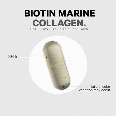 Codeage Biotin Marine Collagen Peptides - Wild-Caught Marine Collagen Types I & III, Biotin, Vitamins C & E, Hyaluronic Acid, Amino Acids, Fruit and Herb Blend, Non-GMO - 120 Capsules in Saudi Arabia