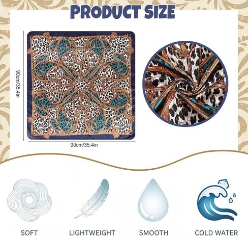 6 Pcs 35'' Large Square Head Scarf for Women Silk Like Lightweight Bandana Scarves in Saudi Arabia