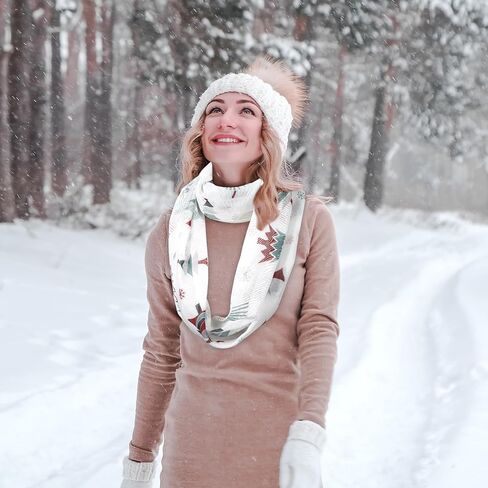 Christmas Scarf for Women Lightweight Christmas Infinity Scarves for Women 2025 Winter Xmas Light Weight Red and Green Xmas Tree Soft Scarf Holiday Gifts Neck Wrap for Mom Sister Friend Party Favor in Saudi Arabia