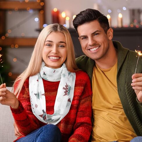 Christmas Scarf for Women Lightweight Christmas Infinity Scarves for Women 2025 Winter Xmas Light Weight Red and Green Xmas Tree Soft Scarf Holiday Gifts Neck Wrap for Mom Sister Friend Party Favor in Saudi Arabia