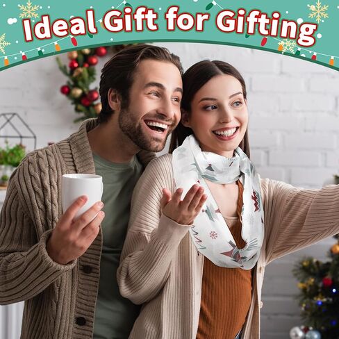 Christmas Scarf for Women Lightweight Christmas Infinity Scarves for Women 2025 Winter Xmas Light Weight Red and Green Xmas Tree Soft Scarf Holiday Gifts Neck Wrap for Mom Sister Friend Party Favor in Saudi Arabia