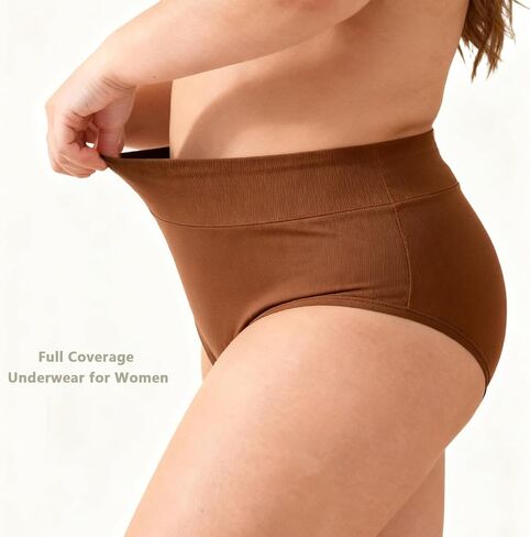ملابس داخلية نسائية قطنية بمقاسات كبيرة XL-5XL متوسطة الخصر عالية التغطية كاملة سراويل نسائية 5 عبوات in Kuwait