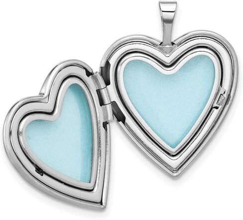 925 Sterling Silver Rh-plated Epoxy 20mm Forever In My Heart Rose Locket Charm Pendant for Women (L- 21 mm, W- 19.5 mm), AFJ-QG-QLS1124-MG in Saudi Arabia