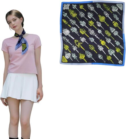 100% Mulberry Silk 21“ Square Scarf for Women，Luxury Fashion Bandana, Lightweight Head Wrap & Neck Scarf Accessory in Saudi Arabia