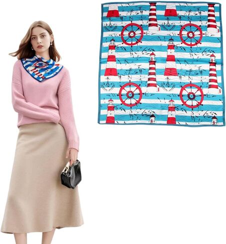 100% Mulberry Silk 21“ Square Scarf for Women，Luxury Fashion Bandana, Lightweight Head Wrap & Neck Scarf Accessory in Saudi Arabia