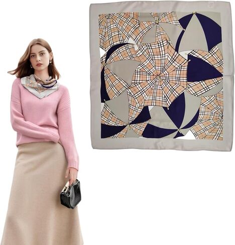 100% Mulberry Silk 21“ Square Scarf for Women，Luxury Fashion Bandana, Lightweight Head Wrap & Neck Scarf Accessory in Saudi Arabia