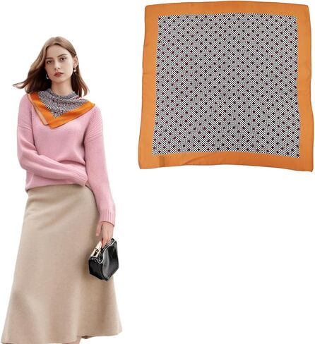 100% Mulberry Silk 21“ Square Scarf for Women，Luxury Fashion Bandana, Lightweight Head Wrap & Neck Scarf Accessory in Saudi Arabia
