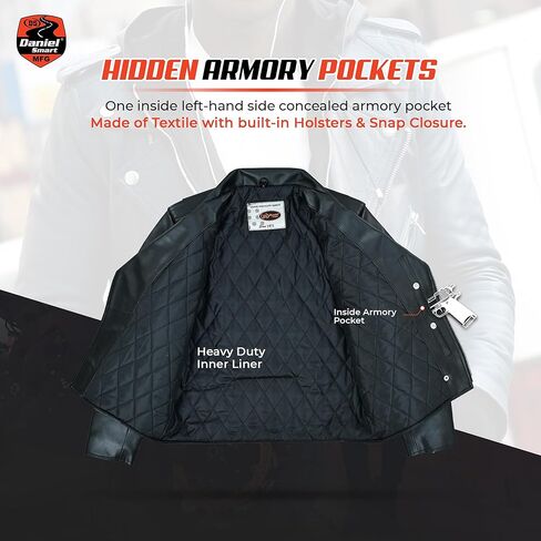 Daniel Smart Men Motorcycle Faux Leather Jacket - Black Economy Zip Up Moto Biker Jacket with Plain Side and Multiple Pockets in Saudi Arabia