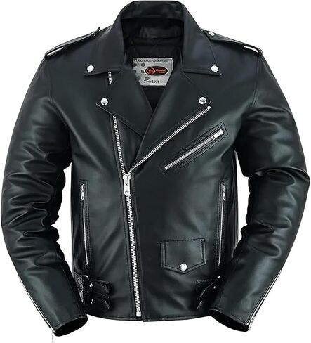 Daniel Smart Men Motorcycle Faux Leather Jacket - Black Economy Zip Up Moto Biker Jacket with Plain Side and Multiple Pockets in Saudi Arabia