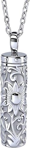 Cylinder Urn Necklace for Ashes Pendant for Women Men Sunflower Cremation Jewelry Keepsake Memorial Necklace Ashes Holder in Saudi Arabia