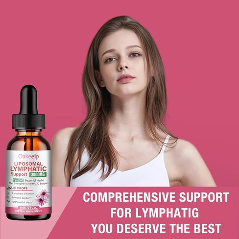 2 Pack Extra Powerful 3000MG Liposomal Lymphatic Drainage Drops-12 in 1 Organic Lymphatic Drainage Supplement with Burdock Root, Echinacea, Elderberry, Calendula Flower Etc for Supports Lymphatic in Saudi Arabia