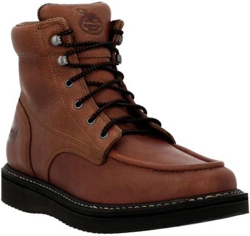 أحذية عمل Georgia Boot PRO-Series للرجال، مقاس 6 بوصات، إسفين عند أصابع القدم، SPR جلد محبب بالكامل، نعل خارجي أسود منتصف الليل لا يترك علامات، نعل خارجي مقاوم للزيوت، هيكل حاشية، مريح وناعم عند الأصابع GB003PRO in Kuwait