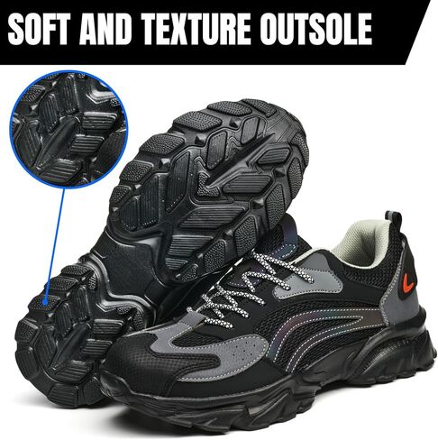 Steel Toe Shoes for Men, Comfortable Breathable Safety Sneakers, Lightweight Wide Work Shoes in Saudi Arabia