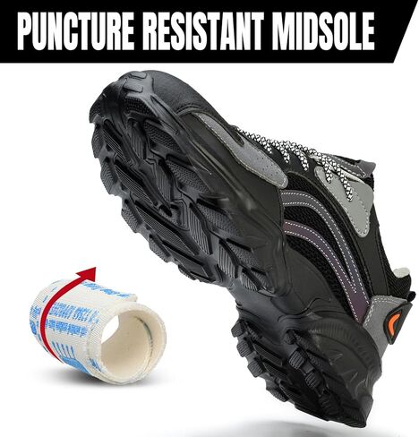 Steel Toe Shoes for Men, Comfortable Breathable Safety Sneakers, Lightweight Wide Work Shoes in Saudi Arabia
