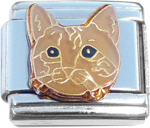NewCharms Cute Brown Cat Face Italian Charm in Saudi Arabia