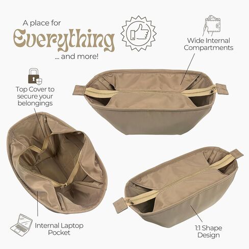Waterproof Nylon Purse Insert compatible with Cyme Bag Organizer with Top Cover - Perfect Fit for Mini/Large Tote, Handmade Premium Quality (Emerald, For Large Cym*) in Saudi Arabia