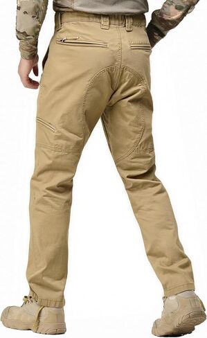 Men's Cargo Work Pants Camo Cotton Tactical Military Ripstop Hiking with Multi Zipper Pockets in Saudi Arabia