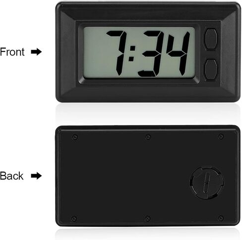 LCD Digital Clock, Electric Desk Clock, Table Clock Car Dashboard Electronic Time Calendar Display, for Vehicle and Home Office Use in Saudi Arabia