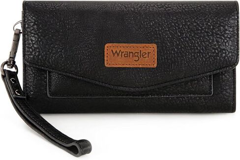 Montana West X Wrangler Wrist Wallets for Women Rfid Blocking Trifold Zipper Wallet Ladied Female Large Capacity Wristlet Wallet with Coin Purse and Wrist Strap in Saudi Arabia