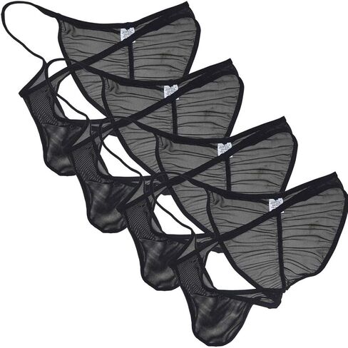 Men Slinky Brazilain Bikini Briefs Underwear Ruched Back See-through Cheeky Briefs in Saudi Arabia