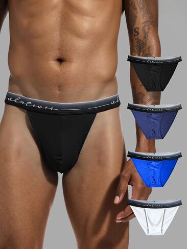 4 PCS Men Triangle Briefs Underwear Set Stylish Low Rise Men Bikini Style Briefs Elastic Waist Daily Wear Underpants in Saudi Arabia