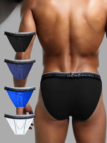 4 PCS Men Triangle Briefs Underwear Set Stylish Low Rise Men Bikini Style Briefs Elastic Waist Daily Wear Underpants in Saudi Arabia