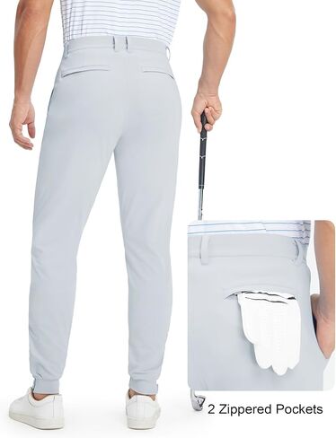 M MAELREG Men's Golf Pants Stretch Business Casual 4 Pockets Ankle Zip Lightweight Breathable Quick Dry Jogger Sweatpants in Saudi Arabia